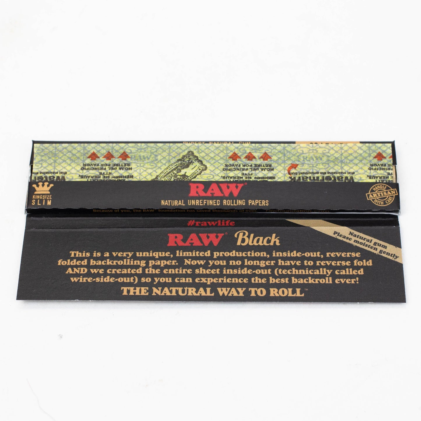 RAW Black Inside Out King Slim Rolling Paper_1