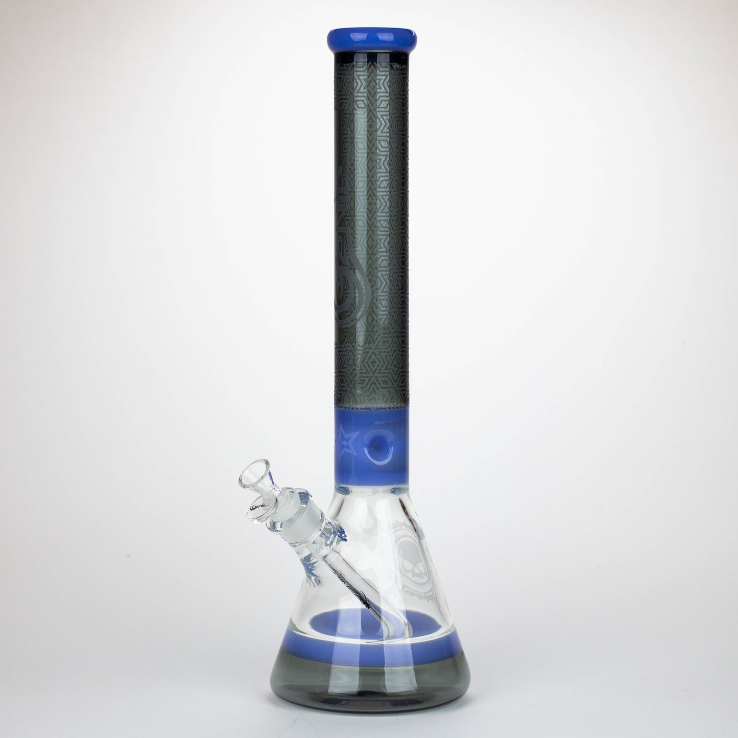 Genie | 17" Sandblasted Artwork Tube 7mm Glass Water Bong_12