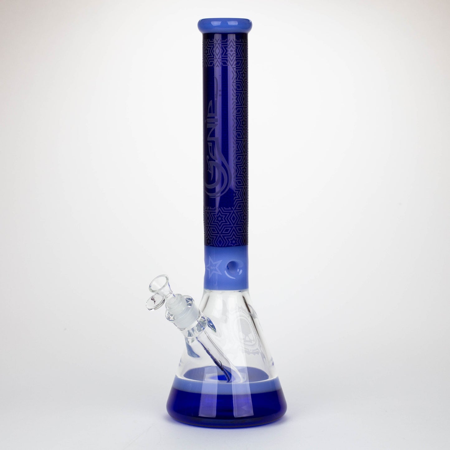 Genie | 17" Sandblasted Artwork Tube 7mm Glass Water Bong_10