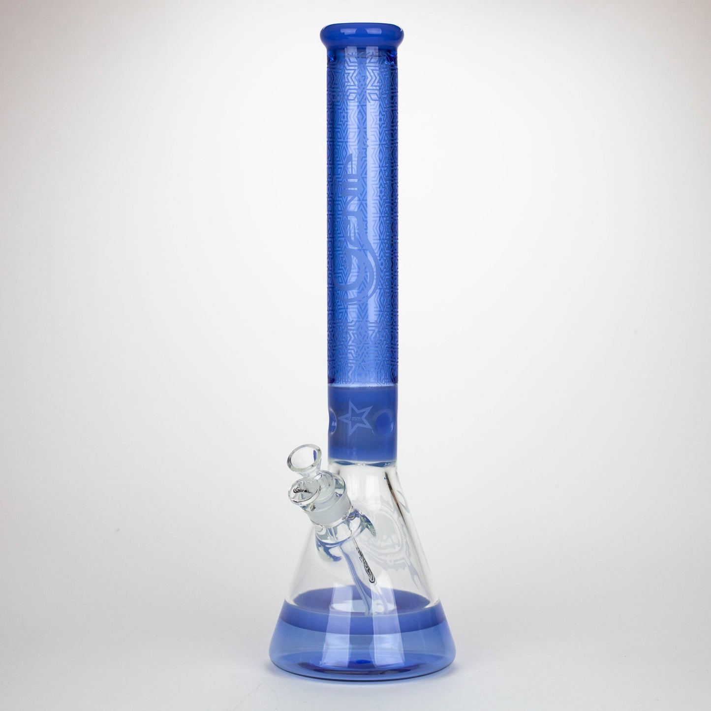 Genie | 17" Sandblasted Artwork Tube 7mm Glass Water Bong_11