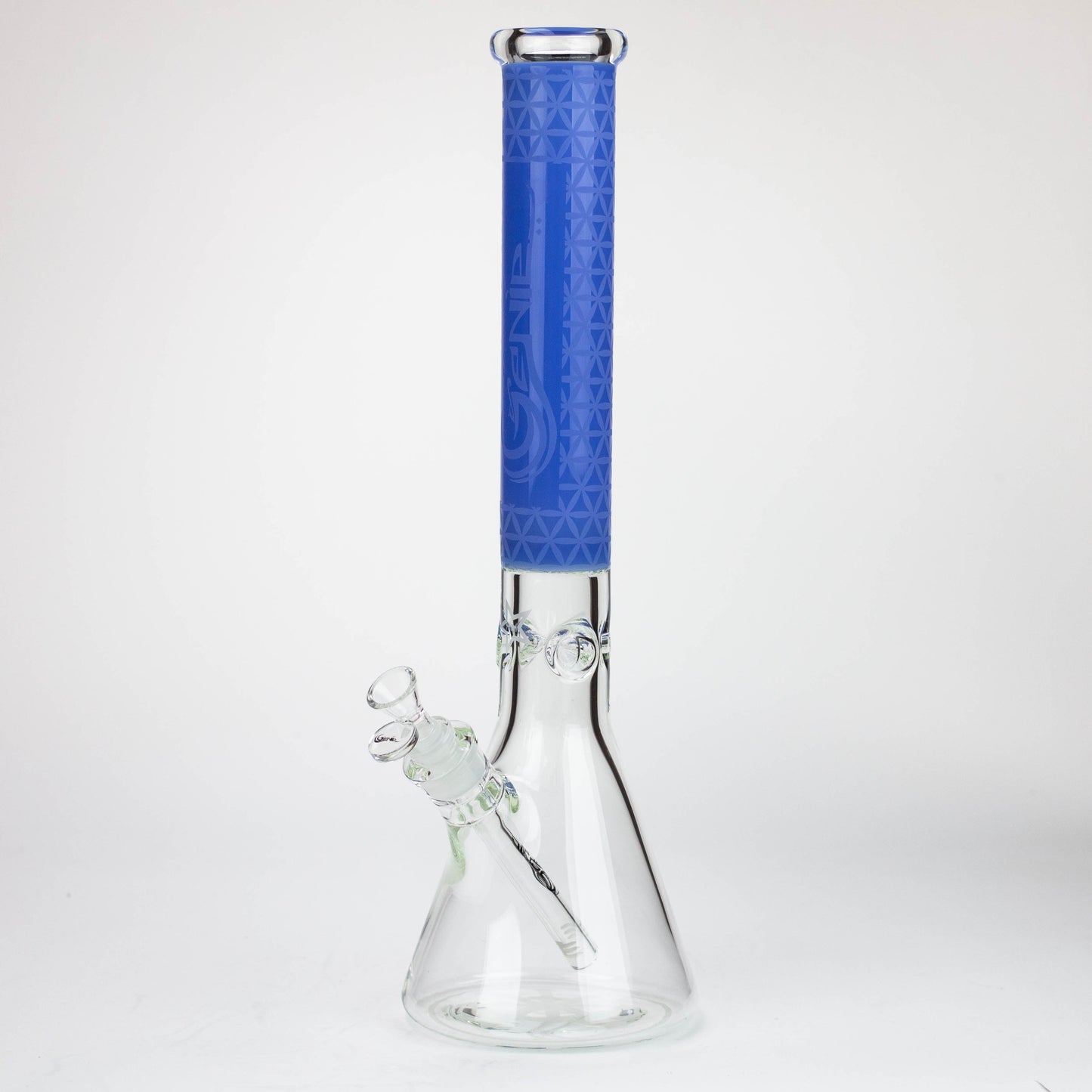 Genie | 17" Sandblasted Artwork Tube 7mm Glass Water Bong_11