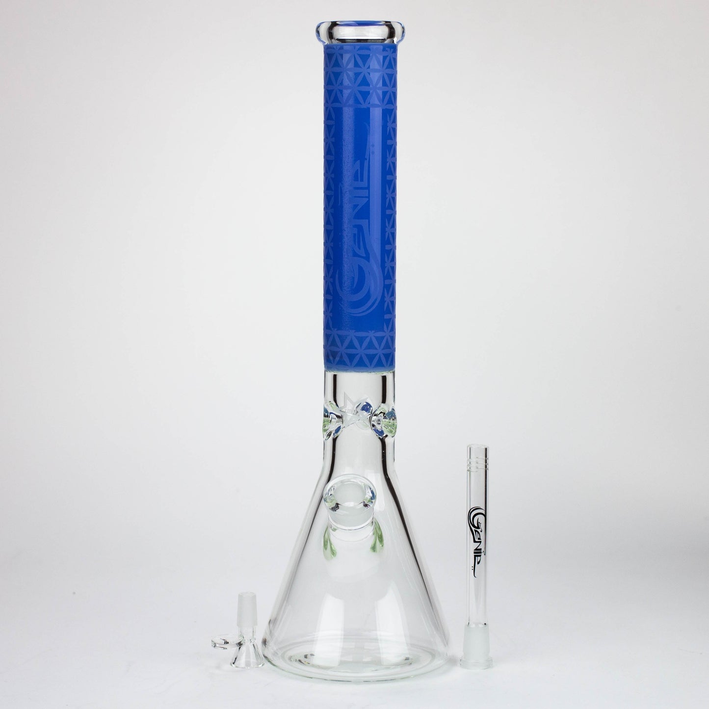 Genie | 17" Sandblasted Artwork Tube 7mm Glass Water Bong_5