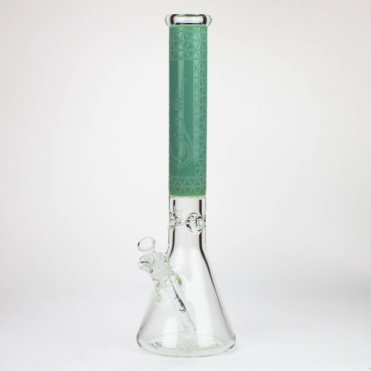 Genie | 17" Sandblasted Artwork Tube 7mm Glass Water Bong_9