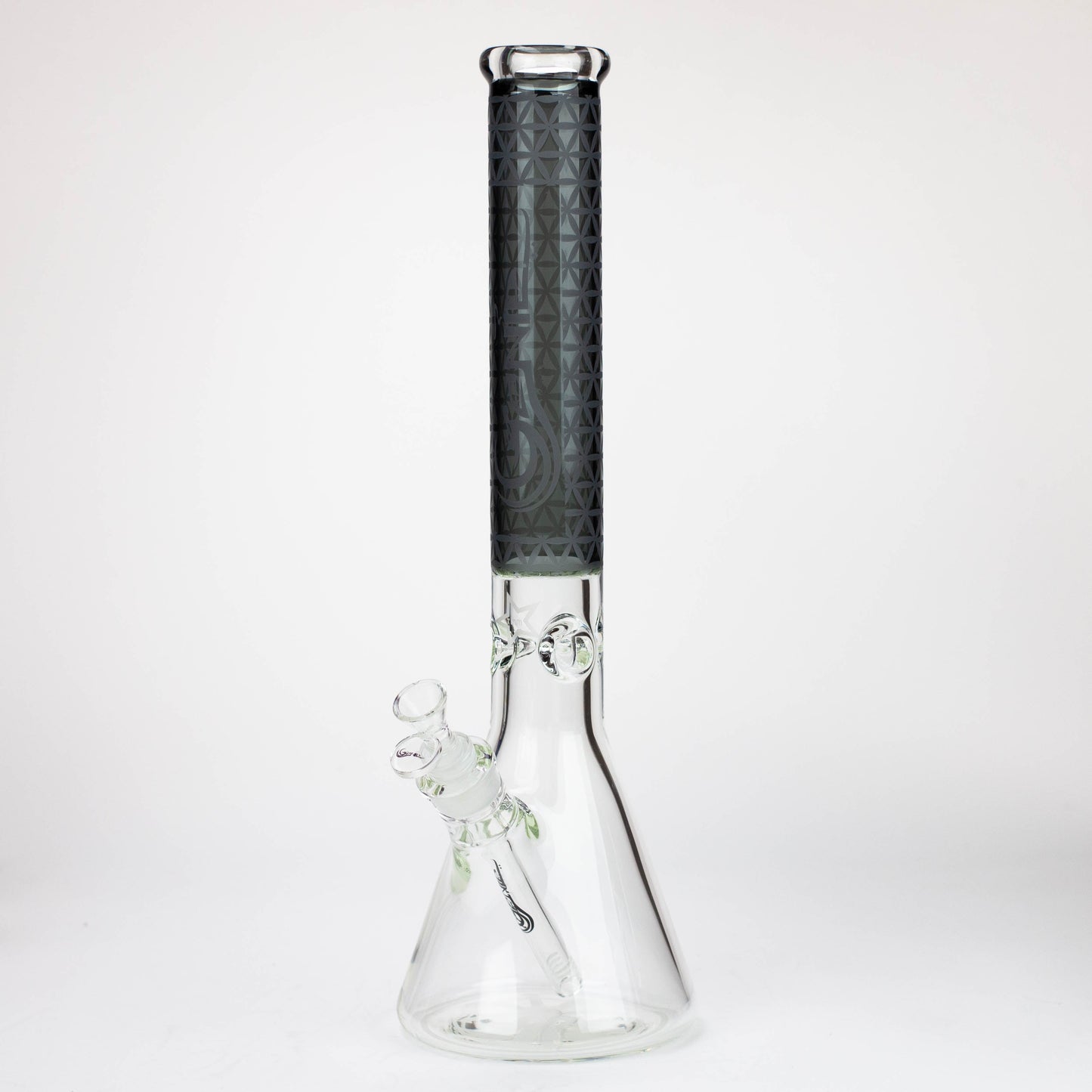 Genie | 17" Sandblasted Artwork Tube 7mm Glass Water Bong_12