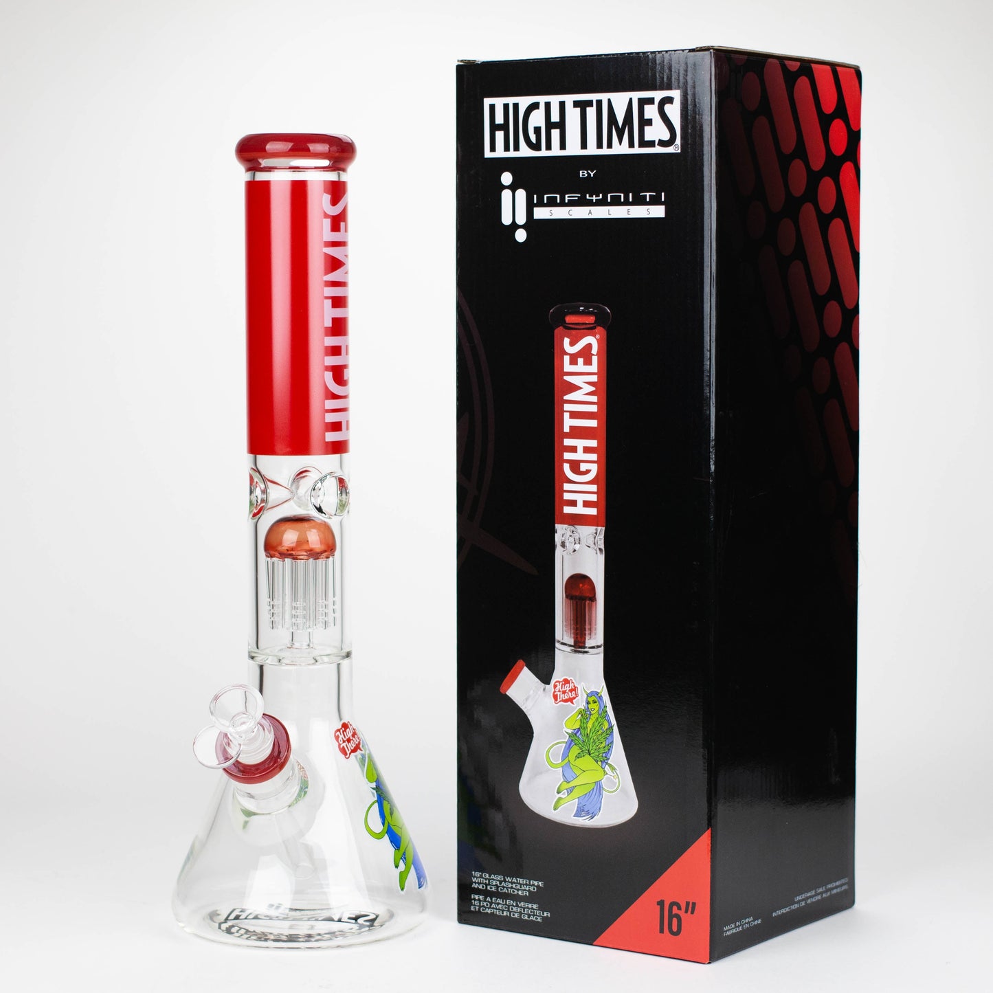 Infyniti | High Times 16" 7 mm Classic Beaker Water Bong with Tree Arm Percolator_3