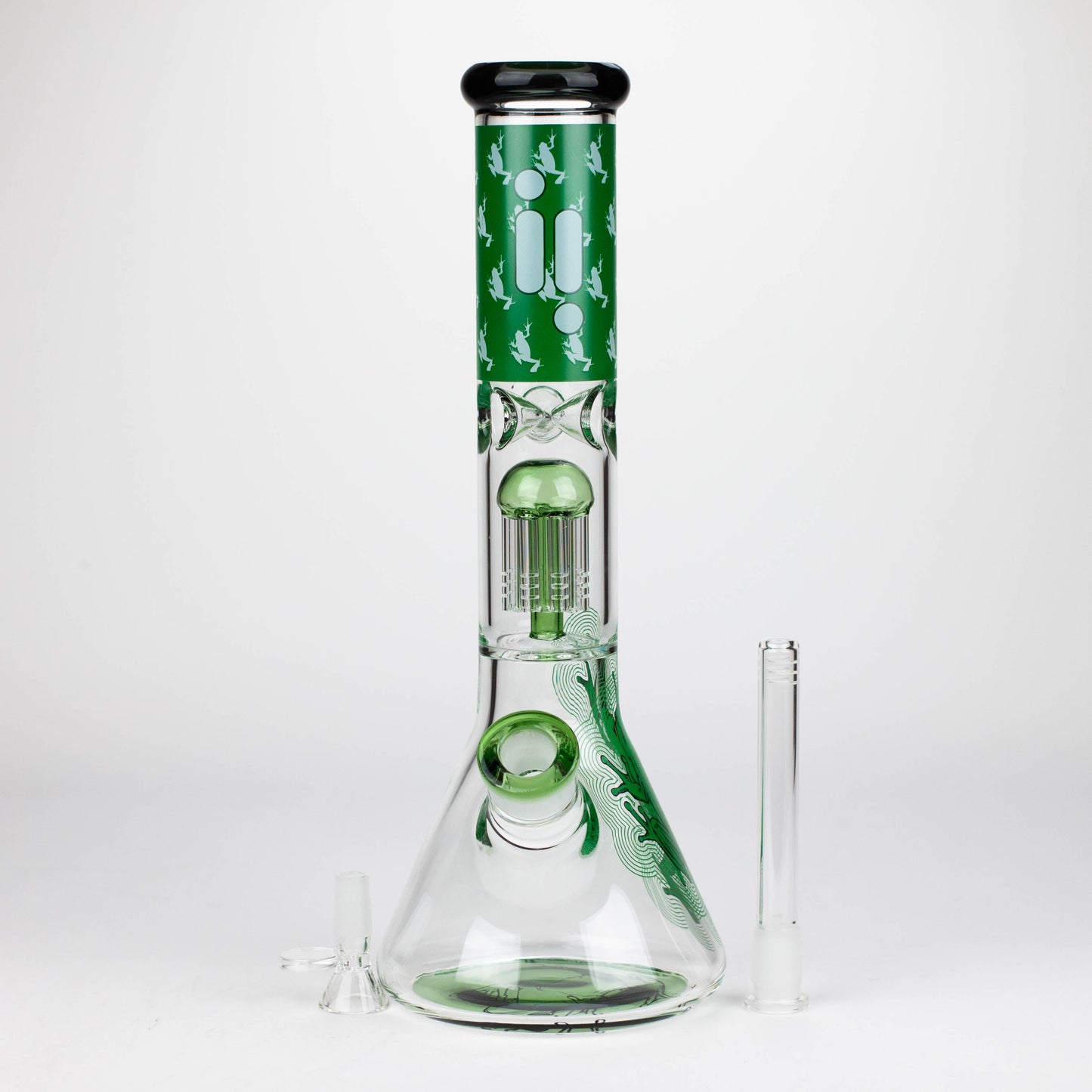 Infyniti | Untamed 14" 7 mm Classic Beaker Water Bong - Green Frog_2