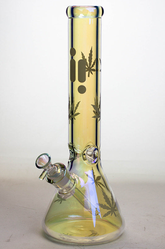 14" Infyniti Leaf 7mm Metallic Glass Water Bong_15