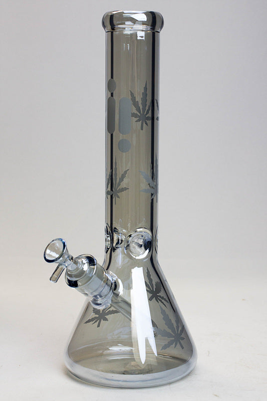 14" Infyniti Leaf 7mm Metallic Glass Water Bong_17
