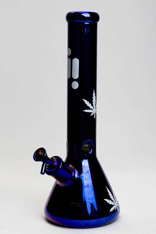 14" Infyniti Leaf 7mm Metallic Glass Water Bong_19
