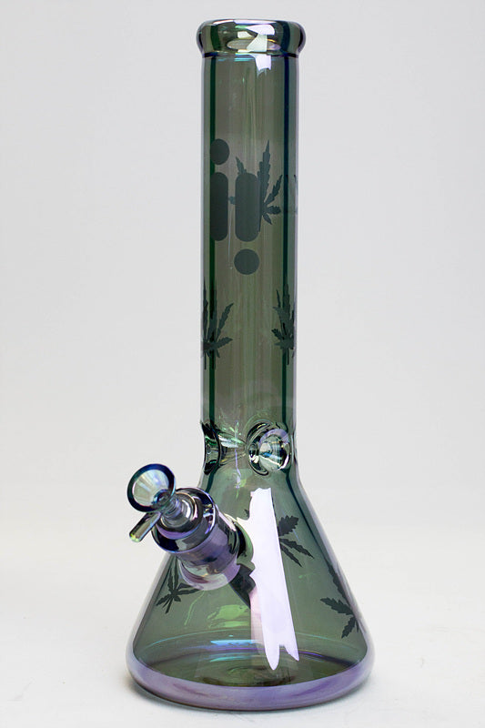 14" Infyniti Leaf 7mm Metallic Glass Water Bong_20