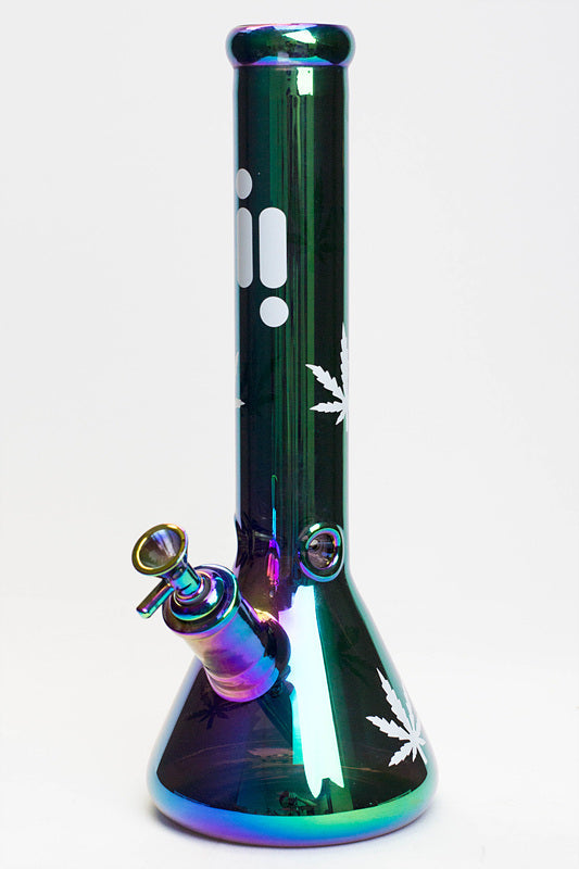 14" Infyniti Leaf 7mm Metallic Glass Water Bong_21
