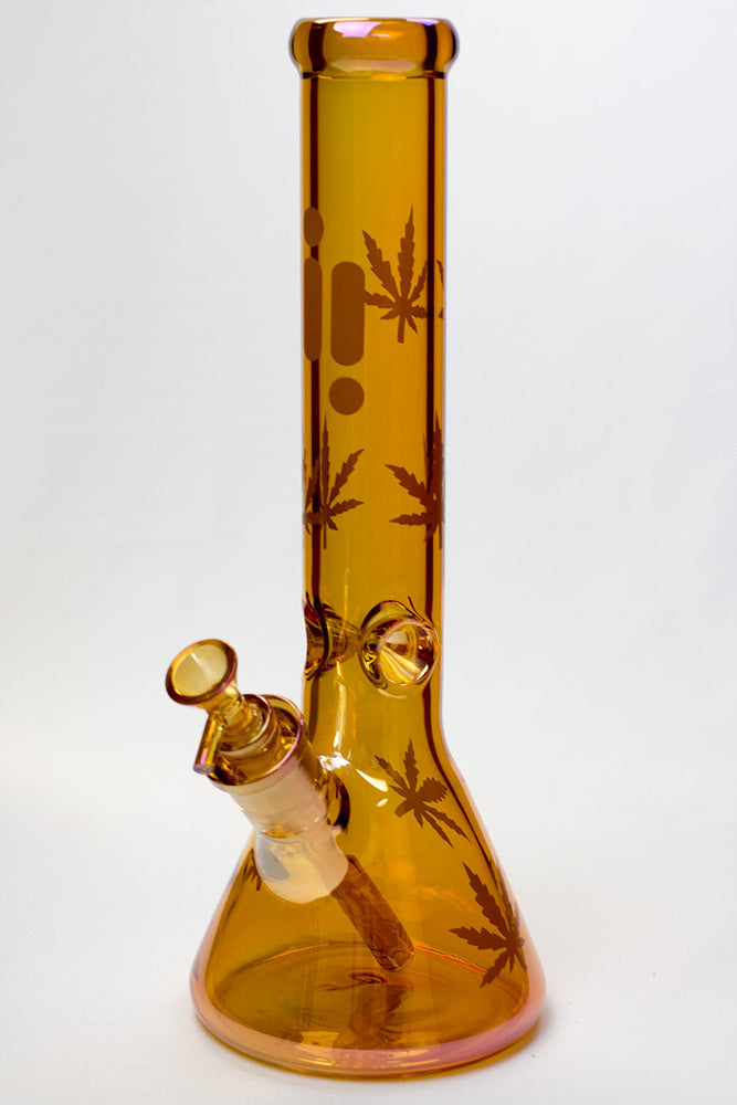 14" Infyniti Leaf 7mm Metallic Glass Water Bong_8