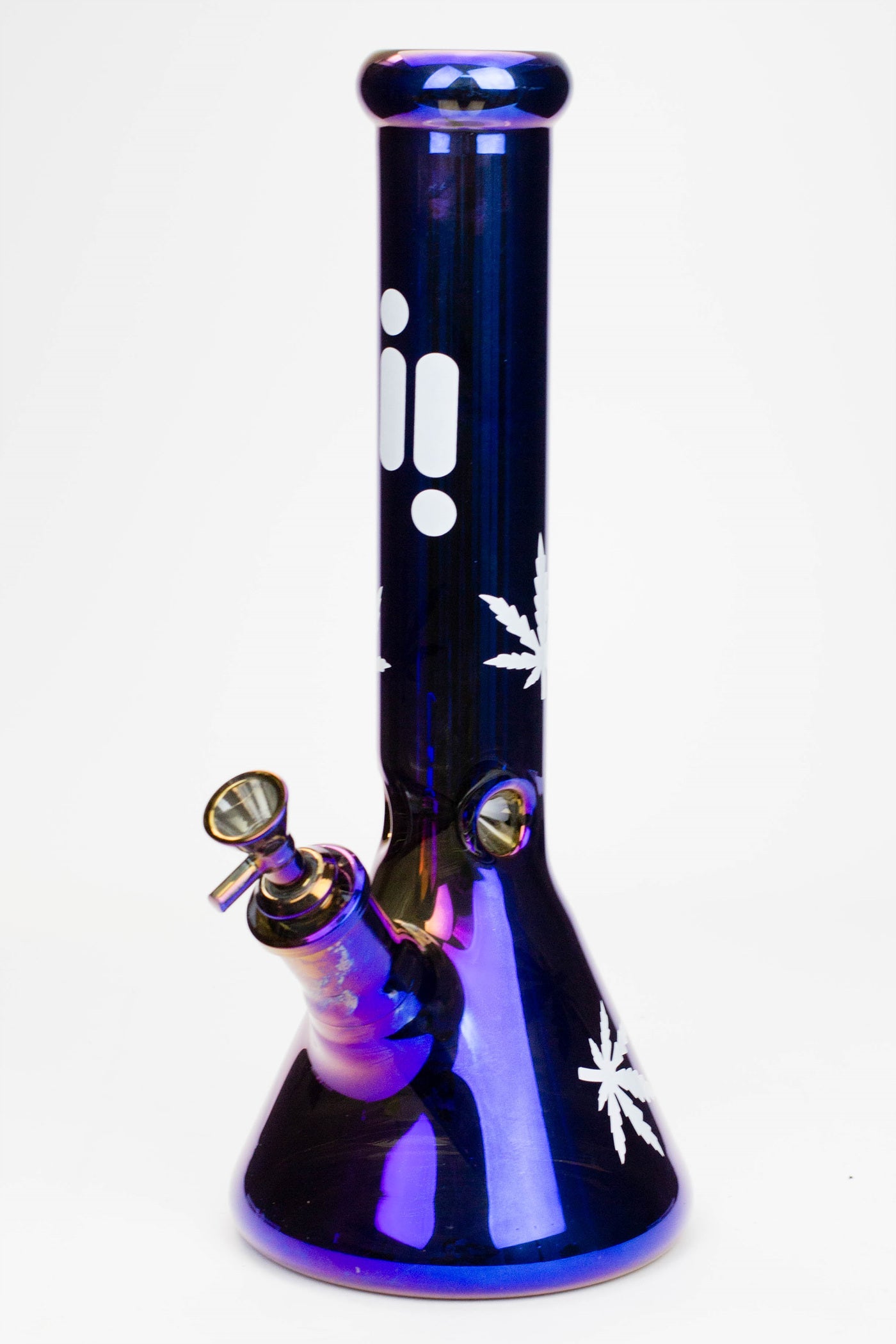 14" Infyniti Leaf 7mm Metallic Glass Water Bong_9