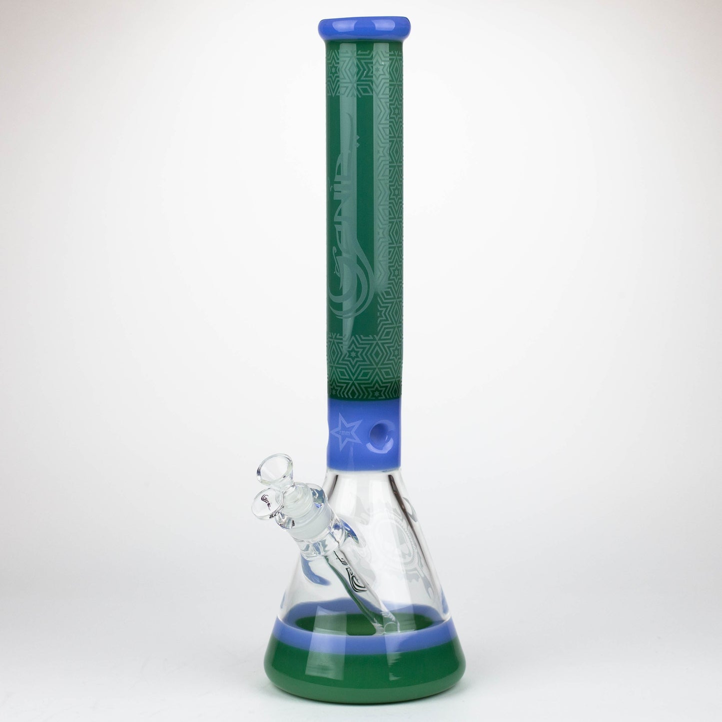 Genie | 17" Sandblasted Artwork Tube 7mm Glass Water Bong_8