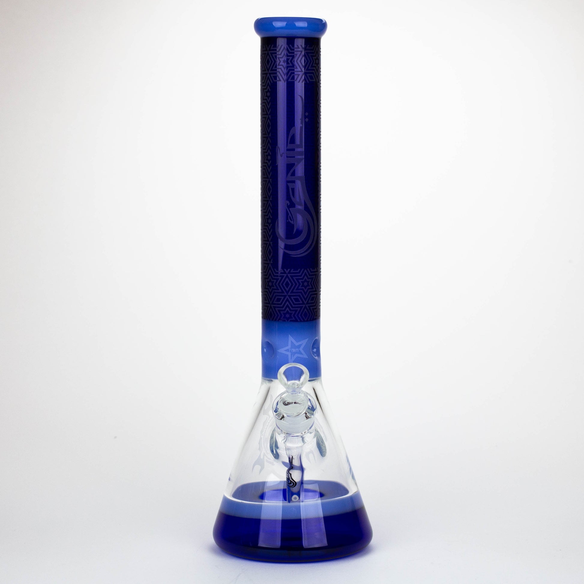 Genie | 17" Sandblasted Artwork Tube 7mm Glass Water Bong_14