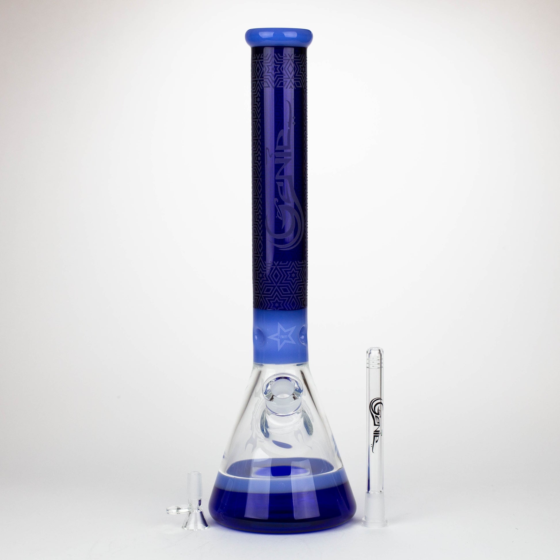 Genie | 17" Sandblasted Artwork Tube 7mm Glass Water Bong_6