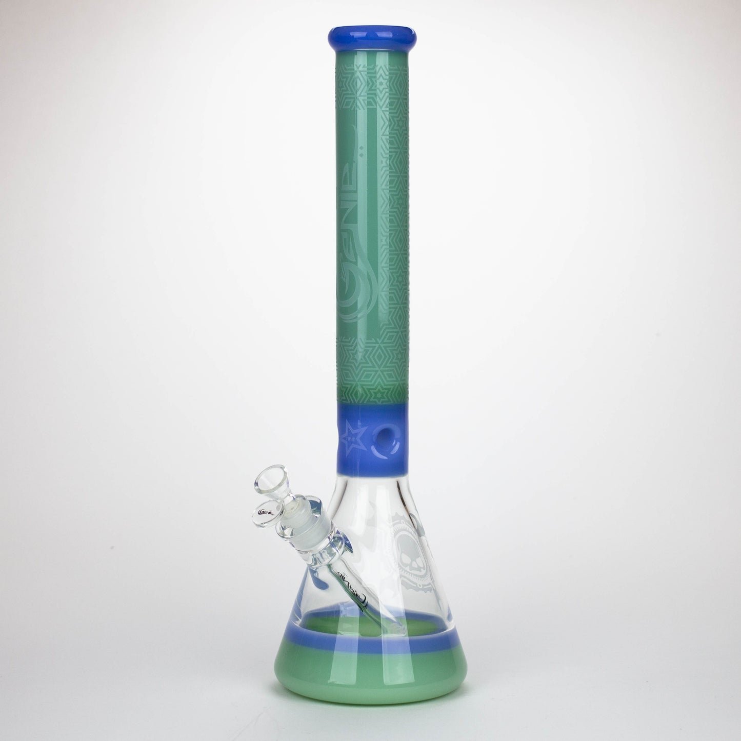 Genie | 17" Sandblasted Artwork Tube 7mm Glass Water Bong_9