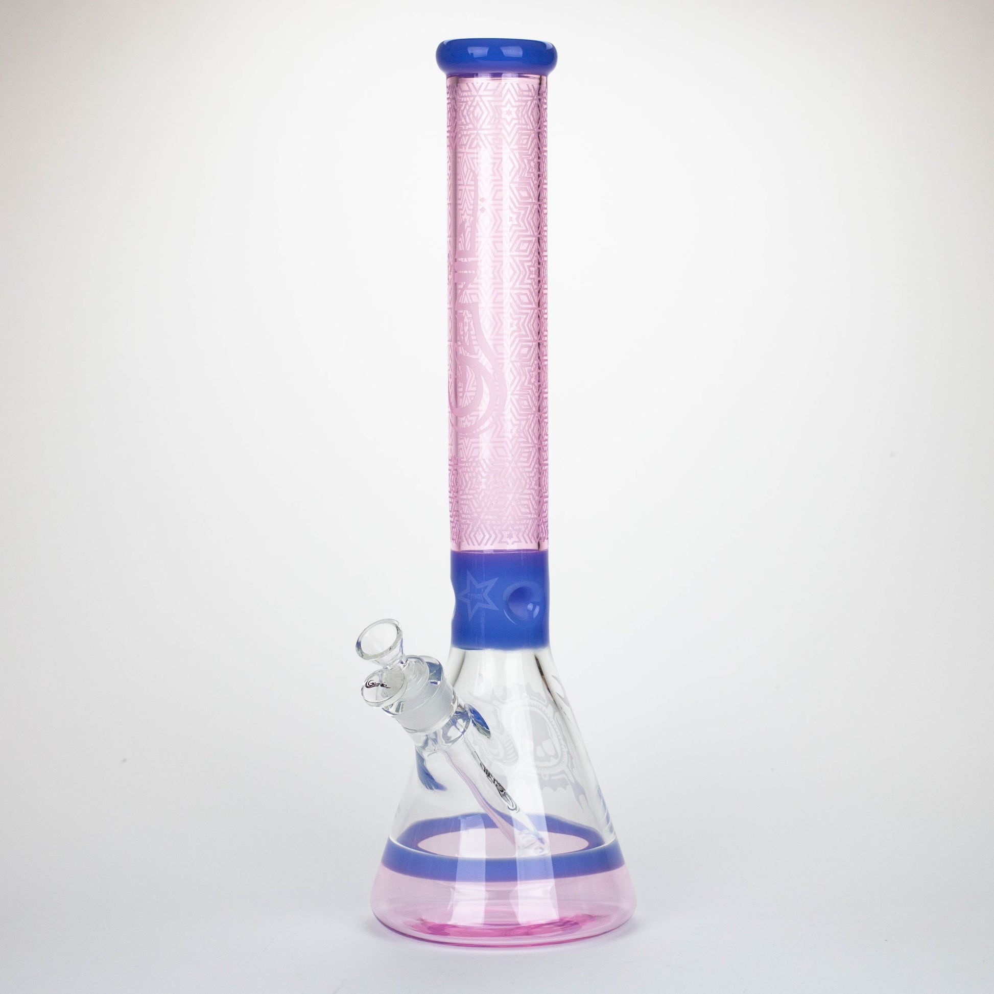 Genie | 17" Sandblasted Artwork Tube 7mm Glass Water Bong_7