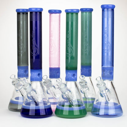 Genie | 17" Sandblasted Artwork Tube 7mm Glass Water Bong_0