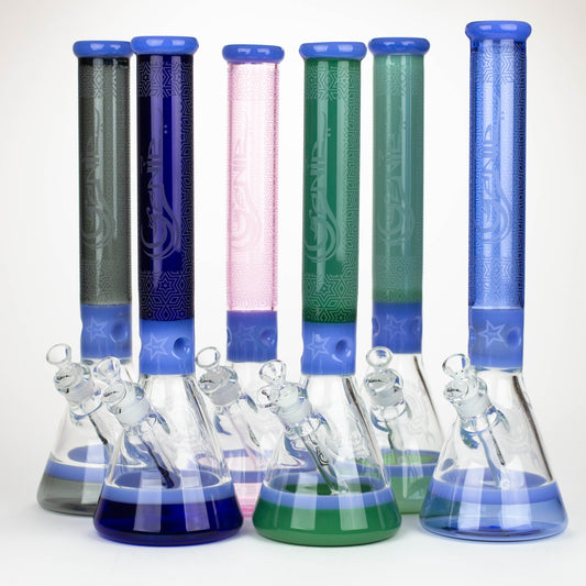 Genie | 17" Sandblasted Artwork Tube 7mm Glass Water Bong_0