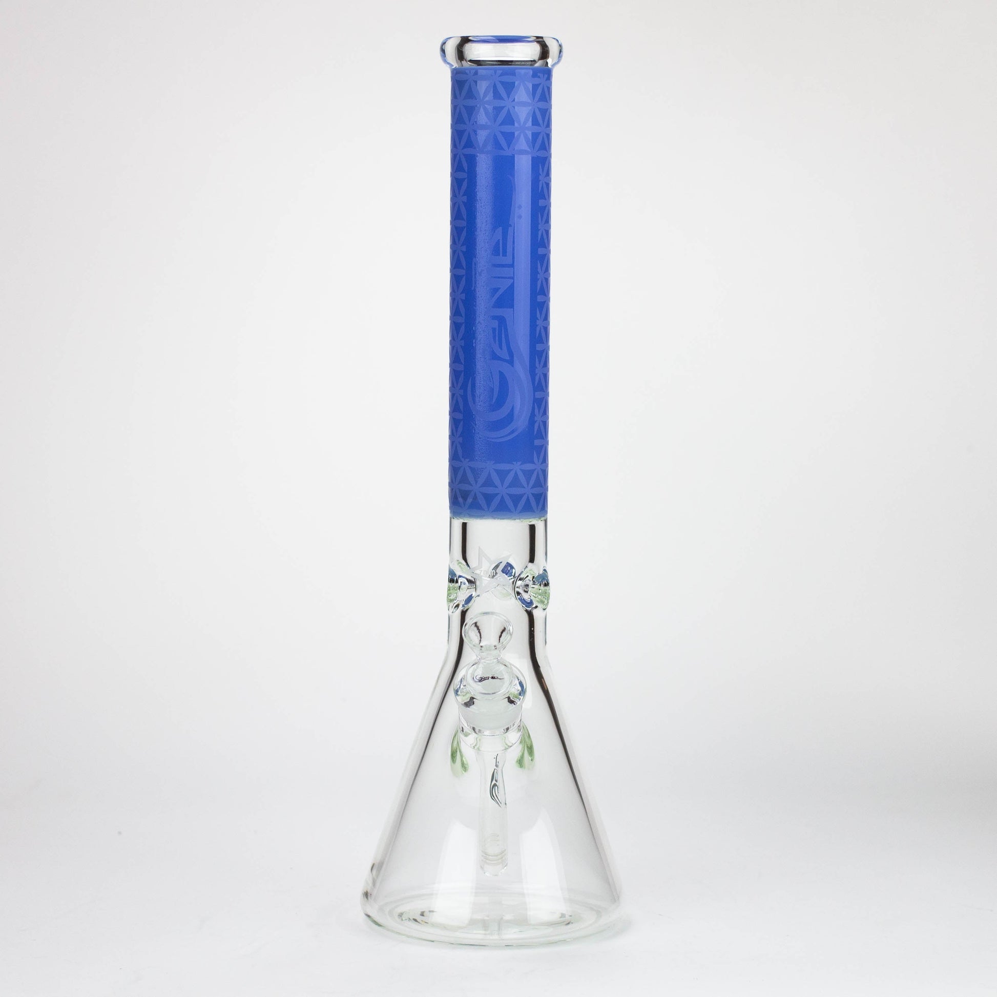 Genie | 17" Sandblasted Artwork Tube 7mm Glass Water Bong_14