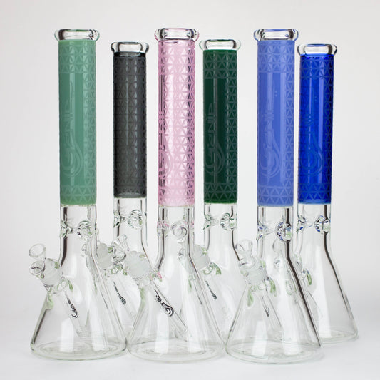 Genie | 17" Sandblasted Artwork Tube 7mm Glass Water Bong_0