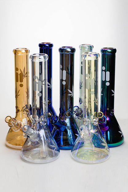 14" Infyniti Leaf 7mm Metallic Glass Water Bong_0