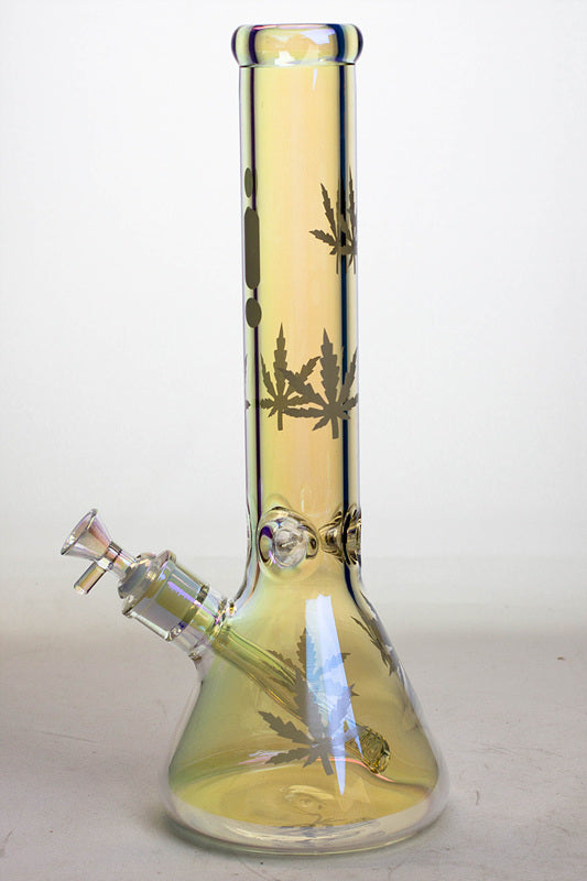 14" Infyniti Leaf 7mm Metallic Glass Water Bong_7