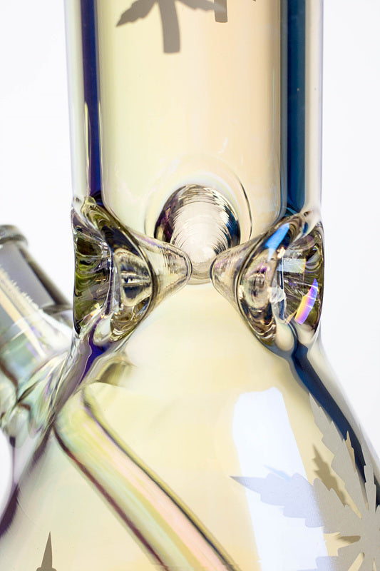 14" Infyniti Leaf 7mm Metallic Glass Water Bong_3