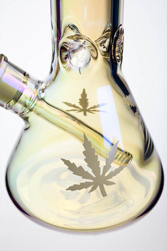 14" Infyniti Leaf 7mm Metallic Glass Water Bong_5