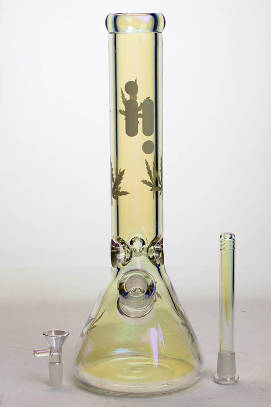 14" Infyniti Leaf 7mm Metallic Glass Water Bong_6