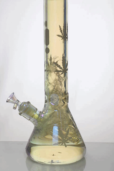 14" Infyniti Leaf 7mm Metallic Glass Water Bong_11