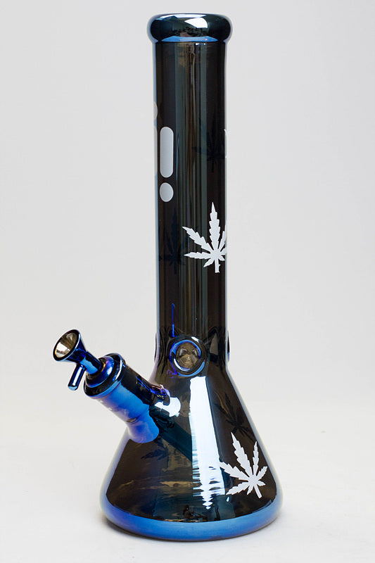 14" Infyniti Leaf 7mm Metallic Glass Water Bong_16