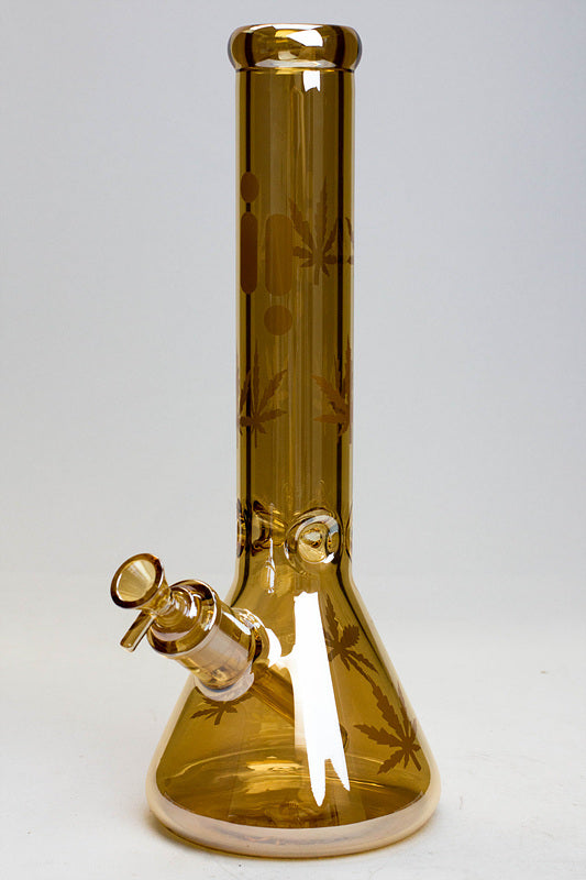 14" Infyniti Leaf 7mm Metallic Glass Water Bong_18