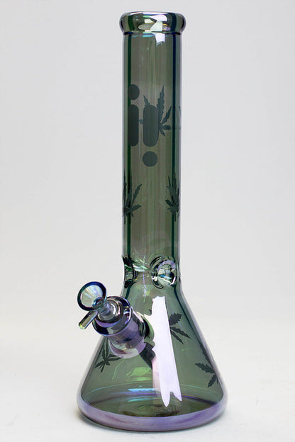 14" Infyniti Leaf 7mm Metallic Glass Water Bong_20