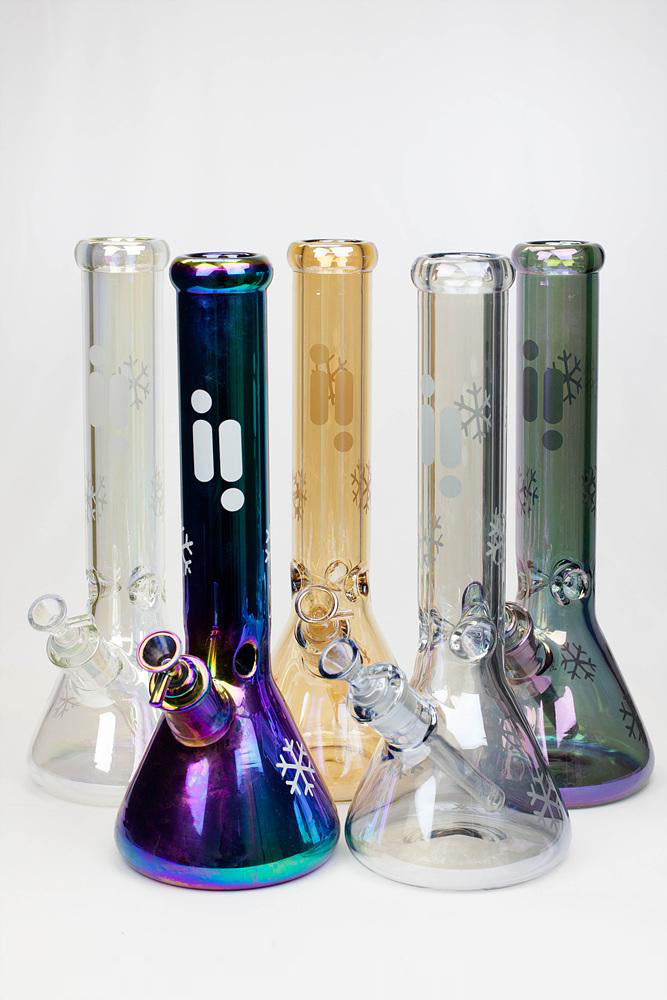14" Infyniti Snowflake 7mm Metallic Glass Bong_0