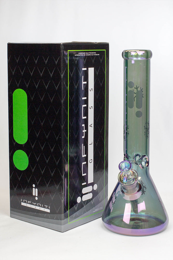 14" Infyniti Snowflake 7mm Metallic Glass Bong_5
