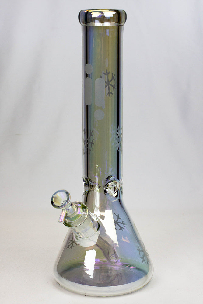 14" Infyniti Snowflake 7mm Metallic Glass Bong_16