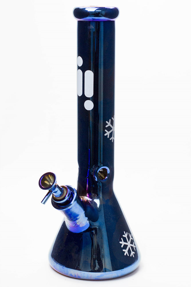 14" Infyniti Snowflake 7mm Metallic Glass Bong_6