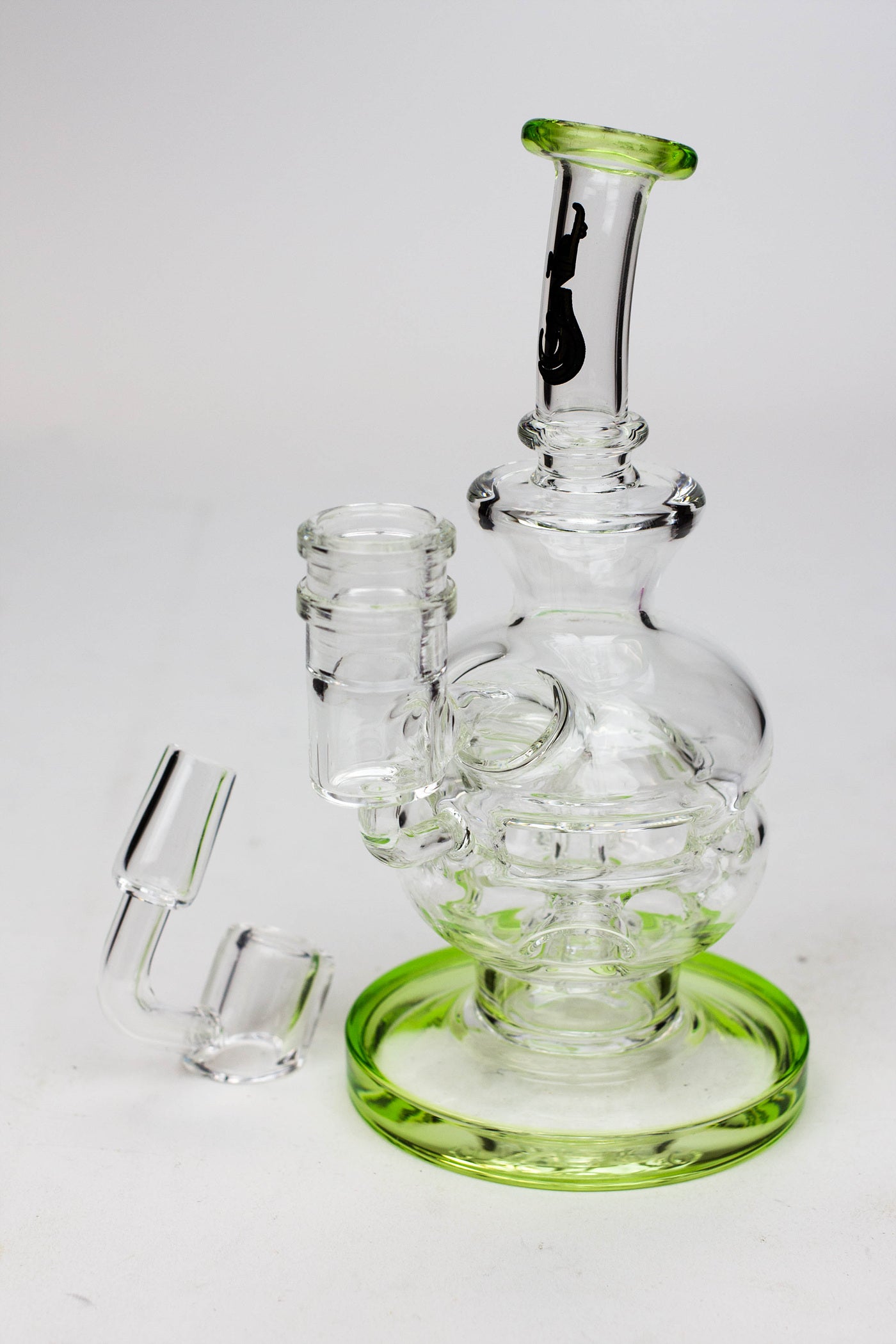 6" Genie Double Glass Recycle Rig with Shower Head Diffuser_3