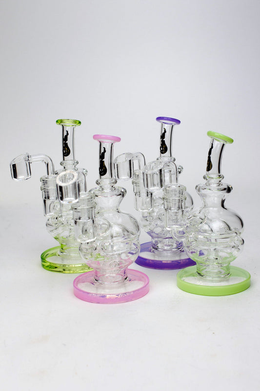 6" Genie Double Glass Recycle Rig with Shower Head Diffuser_0