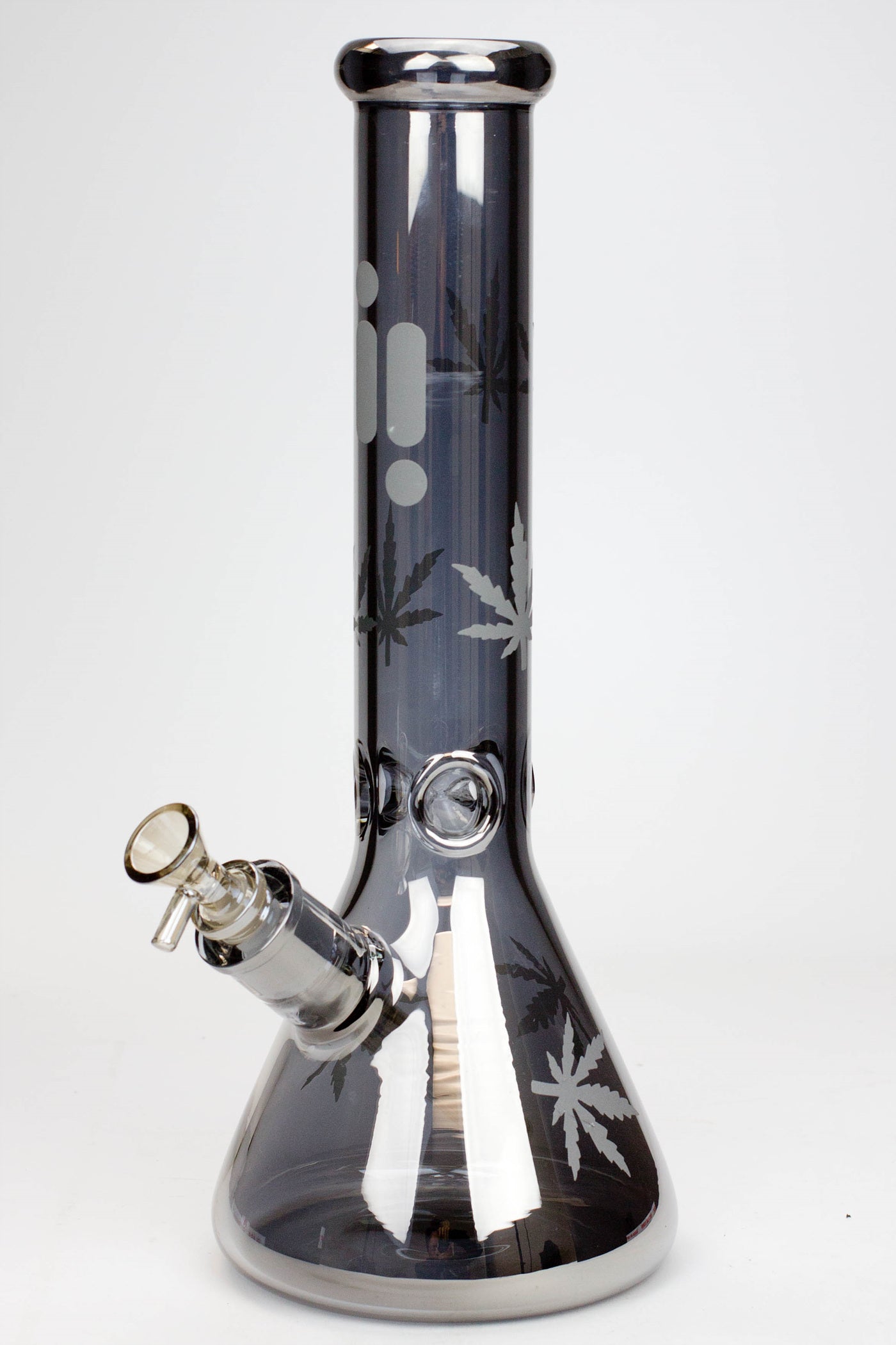 14" Infyniti Leaf 7mm Metallic Glass Water Bong_10