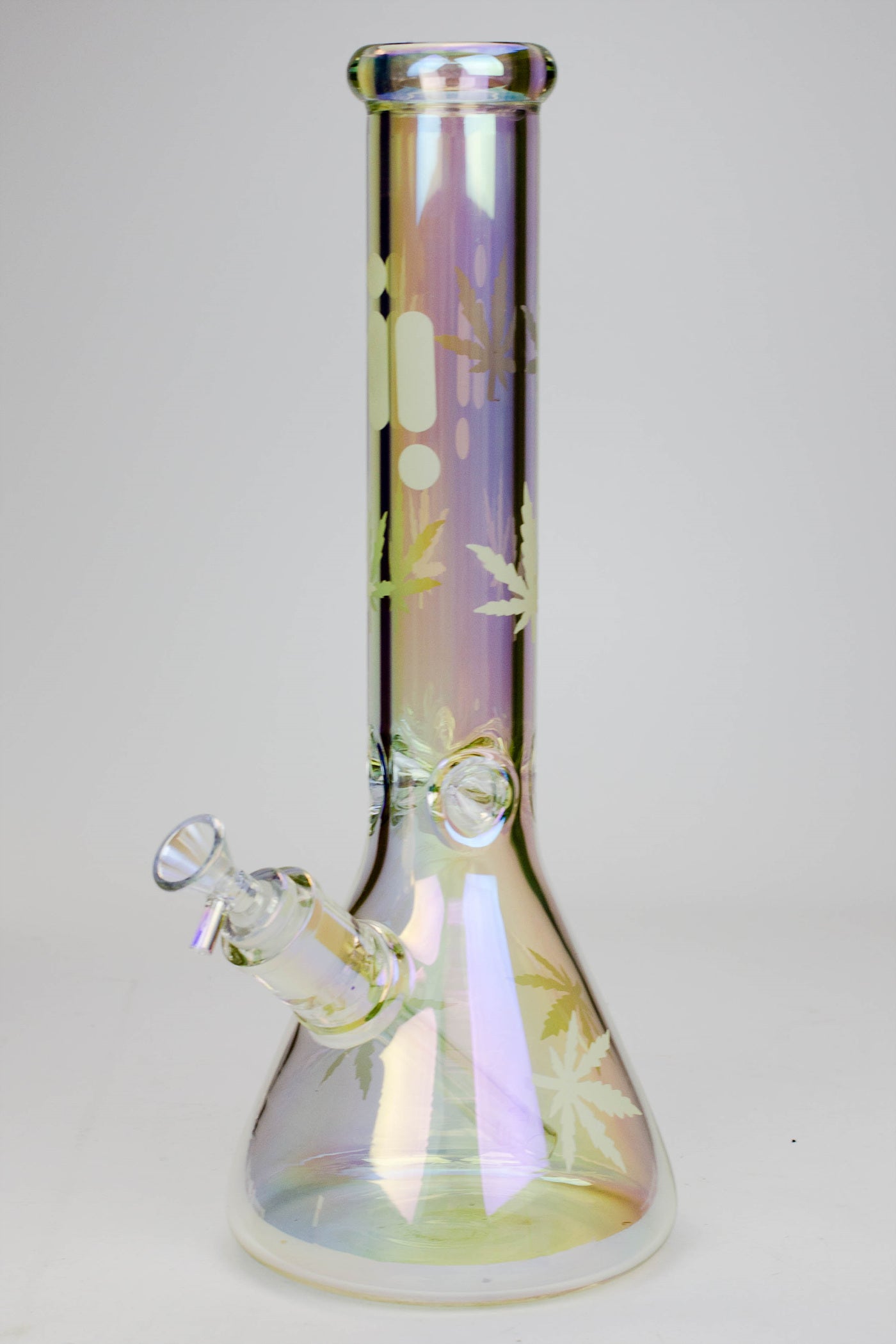 14" Infyniti Leaf 7mm Metallic Glass Water Bong_13