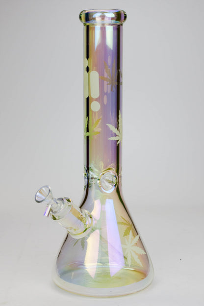 14" Infyniti Leaf 7mm Metallic Glass Water Bong_13